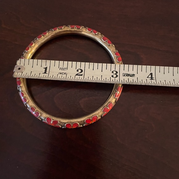 VTG bangle enamel flowers bracelet - Picture 2 of 4